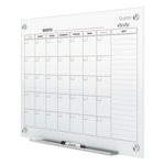 Infinity Magnetic Glass Calendar Board, One Month, 36 x 24, White Surface