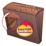 TUFF Expanding Open-Top Stadium File, 12 Sections, 1/12-Cut Tabs, Letter Size, Redrope