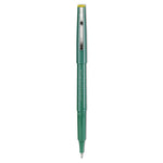 Razor Point Fine Line Porous Point Pen, Stick, Extra-Fine 0.3 mm, Green Ink, Green Barrel, Dozen