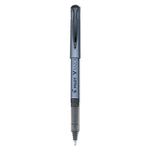 V Razor Point Liquid Ink Porous Point Pen, Stick, Extra-Fine 0.5 mm, Black Ink, Gray/Smoke Barrel, Dozen