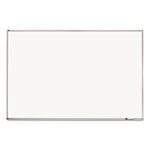 Porcelain Magnetic Whiteboard, 96 x 48, White Surface, Silver Aluminum Frame