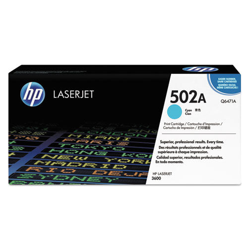 HP 502A, (Q6471A) Cyan Original LaserJet Toner Cartridge