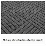 EcoGuard Diamond Floor Mat, Double Fan, 36 x 96, Charcoal