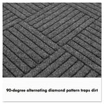 EcoGuard Diamond Floor Mat, Single Fan, 36 x 72, Charcoal