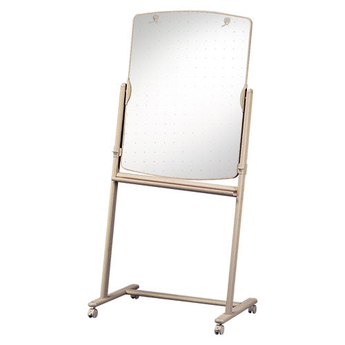 Total Erase Reversible Mobile Presentation Easel, Small, 31 x 41, White Surface, Neutral/Beige Steel Frame