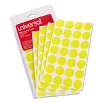 Self-Adhesive Removable Color-Coding Labels, 0.75" dia, Yellow, 28/Sheet, 36 Sheets/Pack