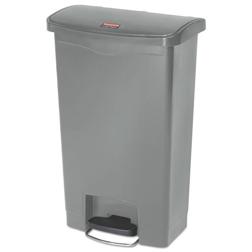 Streamline Resin Step-On Container, Front Step Style, 13 gal, Polyethylene, Gray