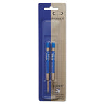 Refill for Parker Retractable Gel Ink Roller Ball Pens, Medium Conical Tip, Blue Ink, 2/Pack