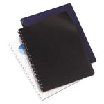 Leather-Look Presentation Covers for Binding Systems, Navy, 11.25 x 8.75, Unpunched, 100 Sets/Box