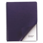 Leather-Look Presentation Covers for Binding Systems, Navy, 11.25 x 8.75, Unpunched, 100 Sets/Box