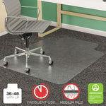 SuperMat Frequent Use Chair Mat, Med Pile Carpet, Flat, 36 x 48, Lipped, Clear