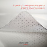 SuperMat Frequent Use Chair Mat, Med Pile Carpet, Flat, 36 x 48, Lipped, Clear