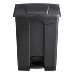 Large Capacity Plastic Step-On Receptacle, 17 gal, Plastic, Black