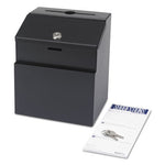 Steel Suggestion/Key Drop Box with Locking Top, 7 x 6 x 8.5, Black Powder Coat Finish