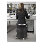 Zenergy Ball Chair, Backless, Supports Up to 250 lb, Black Fabric Seat, Silver Base