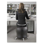 Zenergy Ball Chair, Backless, Supports Up to 250 lb, Black Vinyl Seat, Silver Base