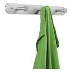 Nail Head Wall Coat Rack, Three Hooks, Metal, 18w x 2.75d x 2h, Satin