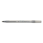 Round Stic Xtra Life Ballpoint Pen, Stick, Medium 1 mm, Black Ink, Translucent Black Barrel, Dozen