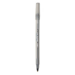 Round Stic Xtra Life Ballpoint Pen Value Pack, Stick, Medium 1 mm, Black Ink, Translucent Frost Barrel, 60/Box