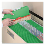 Top Tab Classification Folders, Six SafeSHIELD Fasteners, 2" Expansion, 2 Dividers, Letter Size, Green Exterior, 10/Box