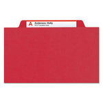 Eight-Section Pressboard Top Tab Classification Folders, 8 SafeSHIELD Fasteners, 3 Dividers, Legal Size, Bright Red, 10/Box