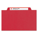 Eight-Section Pressboard Top Tab Classification Folders, 8 SafeSHIELD Fasteners, 3 Dividers, Letter Size, Bright Red, 10/Box