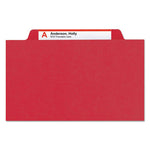 Four-Section Pressboard Top Tab Classification Folders, Four SafeSHIELD Fasteners, 1 Divider, Legal Size, Bright Red, 10/Box