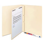 Self-Adhesive Folder Dividers with Twin-Prong Fasteners for Top/End Tab Folders, 1 Fastener, Letter Size, Manila, 100/Box