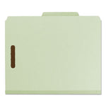 Recycled Pressboard Classification Folders, 3" Expansion, 3 Dividers, 8 Fasteners, Letter Size, Gray-Green, 10/Box