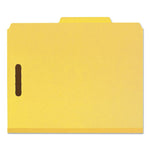 Recycled Pressboard Classification Folders, 2" Expansion, 2 Dividers, 6 Fasteners, Letter Size, Yellow Exterior, 10/Box