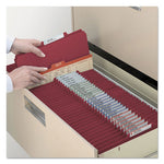 Top Tab Classification Folders, Four SafeSHIELD Fasteners, 2" Expansion, 1 Divider, Letter Size, Red Exterior, 10/Box