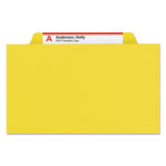 Four-Section Pressboard Top Tab Classification Folders, Four SafeSHIELD Fasteners, 1 Divider, Legal Size, Yellow, 10/Box