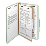 Recycled Pressboard Classification Folders, 2" Expansion, 1 Divider, 4 Fasteners, Legal Size, Gray-Green, 10/Box