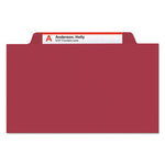 Top Tab Classification Folders, Four SafeSHIELD Fasteners, 2" Expansion, 1 Divider, Letter Size, Red Exterior, 10/Box