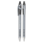 FlexGrip Ultra Recycled Ballpoint Pen, Retractable, Medium 1 mm, Black Ink, Black/Gray Barrel, Dozen