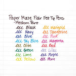 Point Guard Flair Felt Tip Porous Point Pen, Stick, Medium 0.7 mm, Black Ink, Black Barrel, Dozen