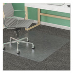 SuperMat Frequent Use Chair Mat, Med Pile Carpet, 45 x 53, Beveled Rectangle, Clear