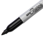 Super Permanent Marker, Fine Bullet Tip, Black, 6/Pack