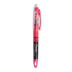 Liquid Pen Style Highlighters, Fluorescent Pink Ink, Chisel Tip, Pink/Black/Clear Barrel, Dozen