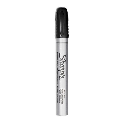 Durle Metal Barrel Permanent Marker, Broad Chisel Tip, Black