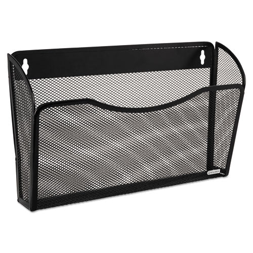 Single Pocket Wire Mesh Wall File, Letter Size, 14" x 3.27" x 8.5", Black