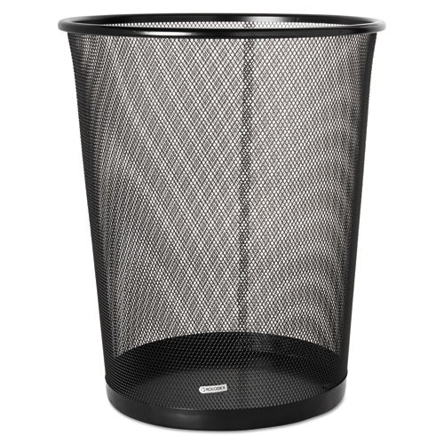 Mesh Round Wastebasket, 4.5 gal, Mesh, Black