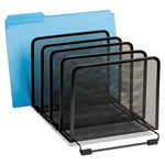 Mesh Stacking Sorter, 5 Sections, Letter to Legal Size Files, 8.25" x 14.38" x 7.88", Black