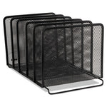 Mesh Stacking Sorter, 5 Sections, Letter to Legal Size Files, 8.25" x 14.38" x 7.88", Black