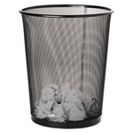 Mesh Round Wastebasket, 4.5 gal, Mesh, Black