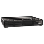 Metal Mesh Deep Desk Drawer Organizer, Six Compartments, 15.25 x 11.88 x 2.5, Black