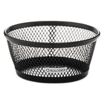 Mesh Jumbo Nestable Paper Clip Dish, Wire Mesh, 4.3" Diameter x 2"h, Black