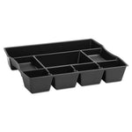 Regeneration Deep Drawer Organizer, Eight Compartments, 14.88 x 11.88 x 2.5, Plastic, Black