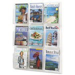 Reveal Clear Literature Displays, 9 Compartments, 30w x 2d x 36.75h, Clear