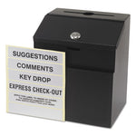 Steel Suggestion/Key Drop Box with Locking Top, 7 x 6 x 8.5, Black Powder Coat Finish